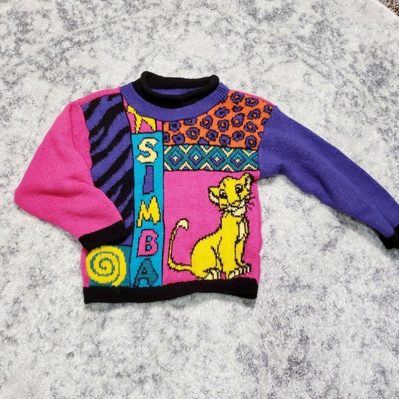Disney Other - Disney's the Lion King Pink Purple Simba Sweater